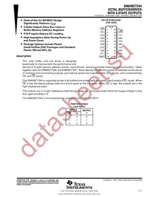 SN64BCT244NSRG4 datasheet  